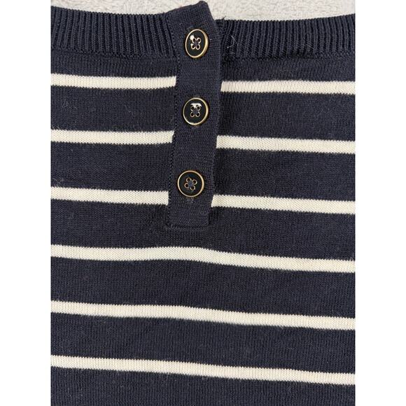 Talbots Striped Corgi Sweater – Medium Petite | Navy & Cream - Picture 6 of 7